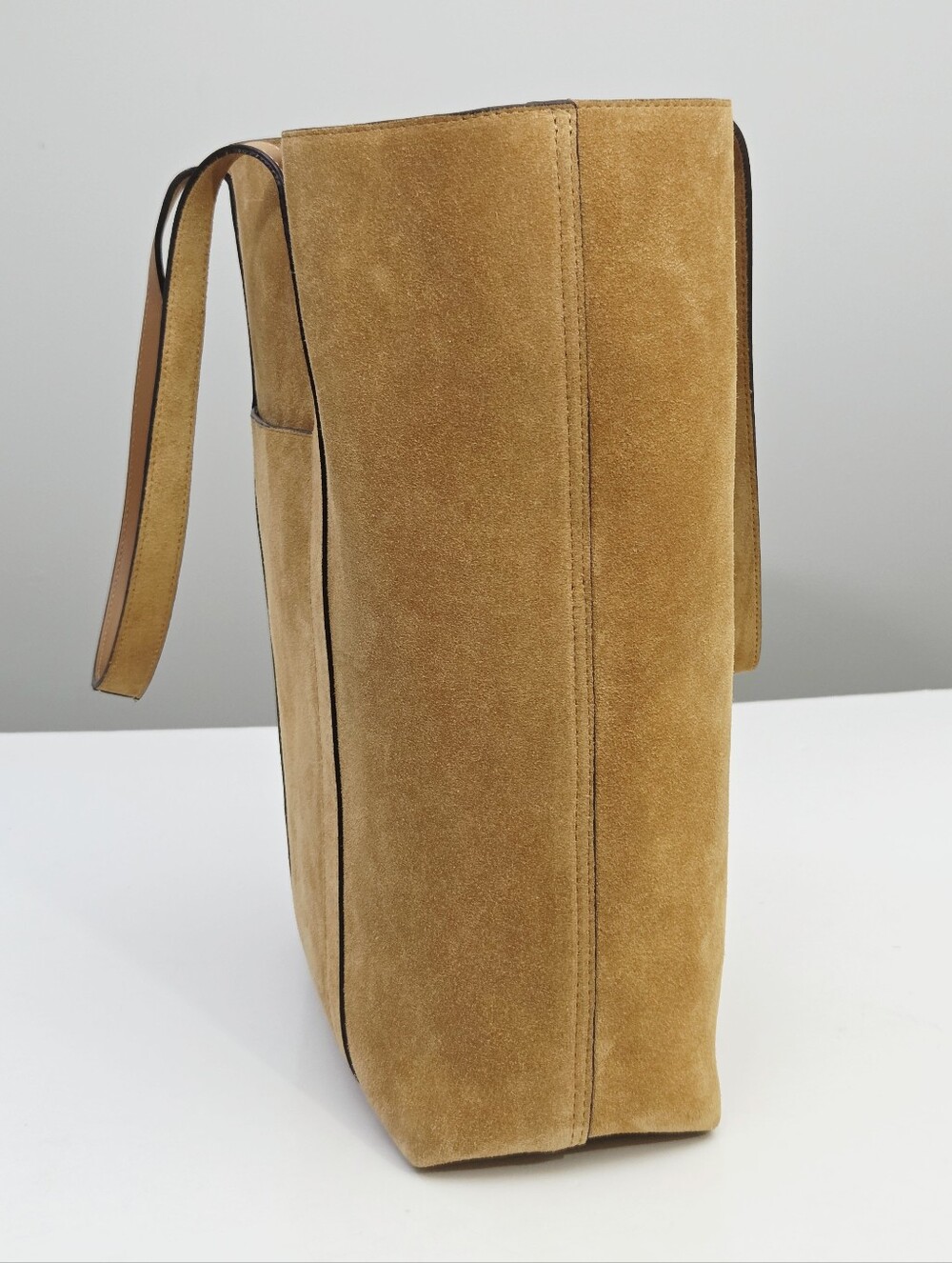 EXCELLENT SEZANE THE TOTE LE CABAS BAG - CAMEL SUEDE - Picture 13 of 14